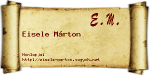 Eisele Márton névjegykártya