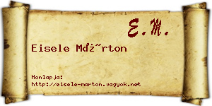 Eisele Márton névjegykártya