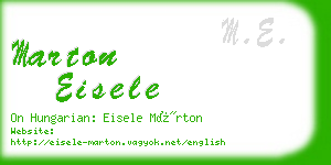 marton eisele business card